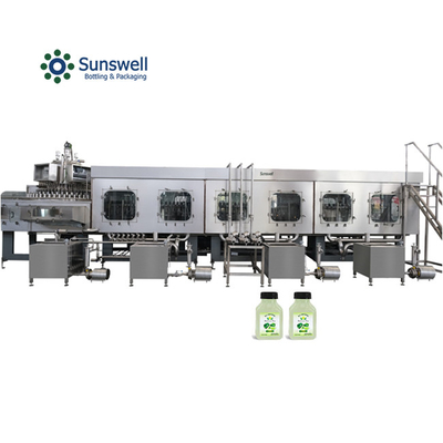 Machine de fabrication de jus de fruits commerciaux de haute précision, désinfectant très propre, laveuse, pompe péristaltique, remplisseur, étancheur