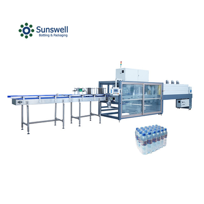 Appareil d'emballage à rétrécissement thermique de bouteille de jus PET boisson gazeuse machine d'emballage à rétrécissement linéaire