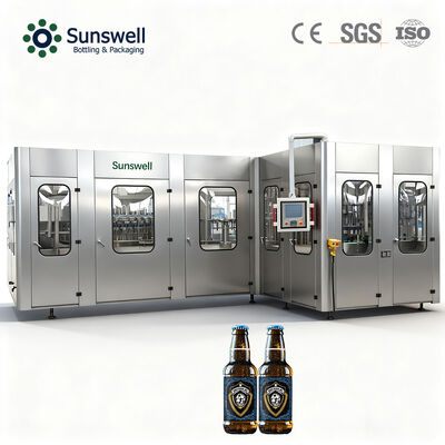 Machine automatique d'embouteillage et de remplissage de verre 3 en 1 pour la production de bière