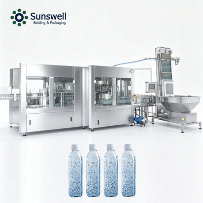 Ligne de production complète clé en main pour le remplissage d'eau en bouteille 24000BPH 500ml