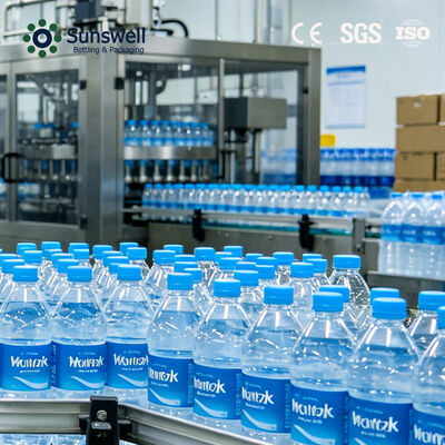 Ligne de production d'eau minérale en bouteille PET de 500 ml, 24000 BPH, entièrement automatique