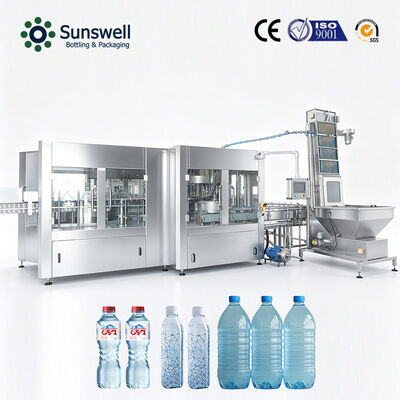 Ligne de mise en bouteille d'eau minérale à haute vitesse 24000 bph 500 ml équipement complet de remplissage d'eau